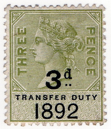 (I.B) QV Revenue : Transfer Duty 3d (1892)