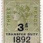 (I.B) QV Revenue : Transfer Duty 3d (1892)