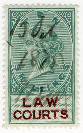 (I.B) QV Revenue : Law Courts (Scotland) 10/- (colour error)