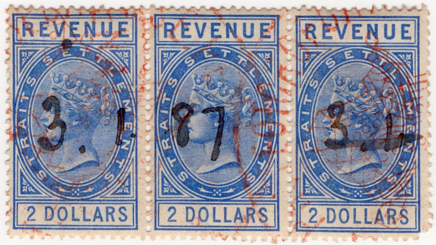 (I.B) Straits Settlements Revenue : Duty Stamp $6