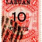 (I.B) Labuan Postal : 10c on $1 Overprint