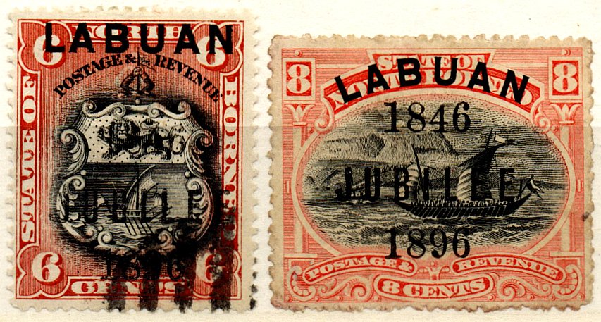 (I.B) Labuan Postal : Jubilee Overprints