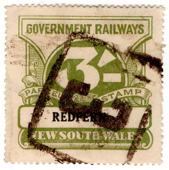 (I.B) Australia - NSW Railways Parcel 3/- (Redfern)