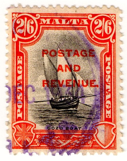 (I.B) Malta Revenue : Duty Stamp 2/6d