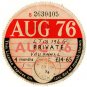 (I.B) GB Revenue : Car Tax Disc (Vauxhall 1976)