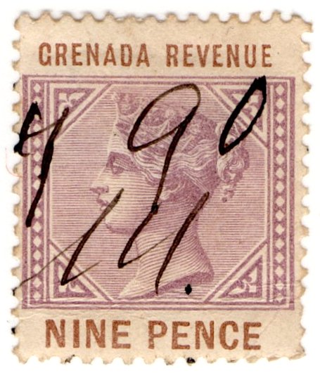 (I.B) Grenada Revenue : Duty Stamp 9d