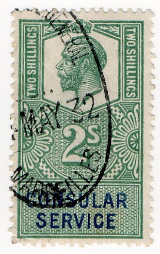 (I.B) George V Revenue : Consular Service 2/- (Marseilles)