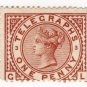 (I.B) QV Telegraphs : 1d Red-Brown (plate 3)