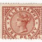 (I.B) QV Telegraphs : 1d Red-Brown (plate 3)