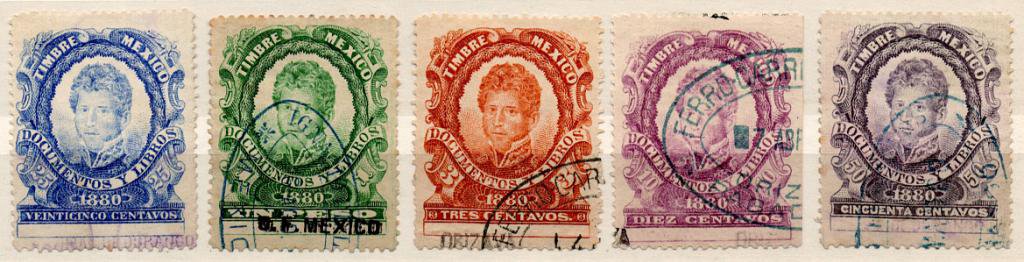 (I.B) Mexico Revenue : Duty Stamp Collection (1880)