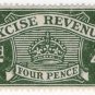 (I.B) Excise Revenue : 4d Grey-Green (1934)