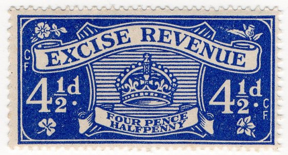 (I.B) Excise Revenue : 4&Acirc;&frac12;d Blue (1934)