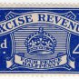 (I.B) Excise Revenue : 4½d Blue (1934)