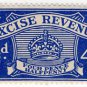 (I.B) Excise Revenue : 4½d Blue (1934)