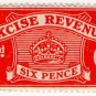 (I.B) Excise Revenue : 6d Vermillion (1916)