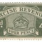 (I.B) Excise Revenue : 4d Grey-Green (1916)