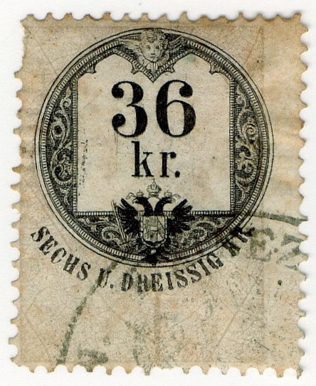(I.B) Austria/Hungary Revenue : Stempelmarke 36 Kr