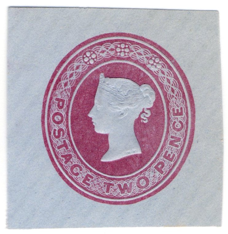 (I.B) QV Postal : Embossed Die 2d (undated)