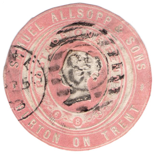 (I.B) QV Postal : Newspaper Wrapper - Samuel Allsopp (Burton-on-Trent) 1d