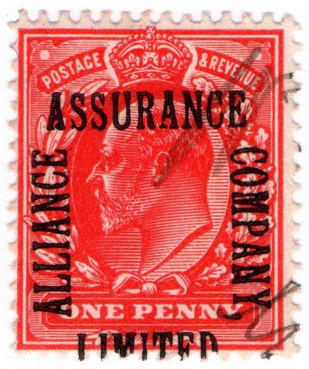 (I.B) Edward VII Commercial Overprint : Alliance Assurance