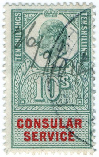 (I.B) Edward VII Revenue : Consular Service 10/-