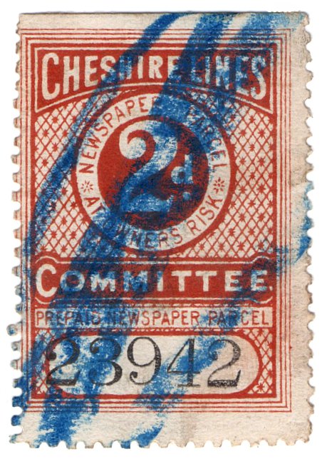 (I.B) Cheshire Lines Committee Railway : Newspaper Stamp 2d