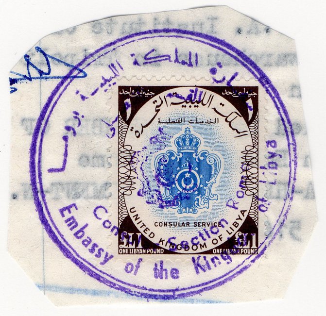 (I.B) Libya Revenue : Consular Service &Acirc;&pound;1