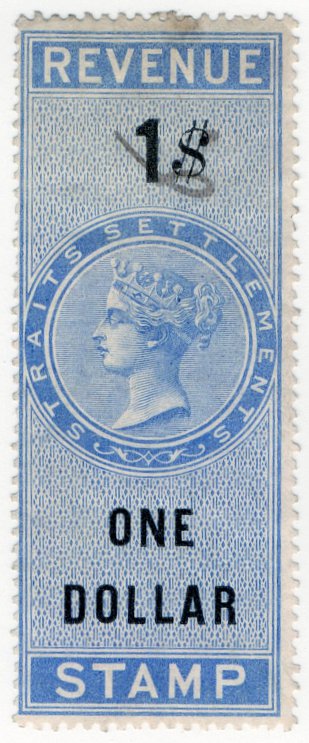 (I.B) Straits Settlements Revenue : Duty Stamp $1