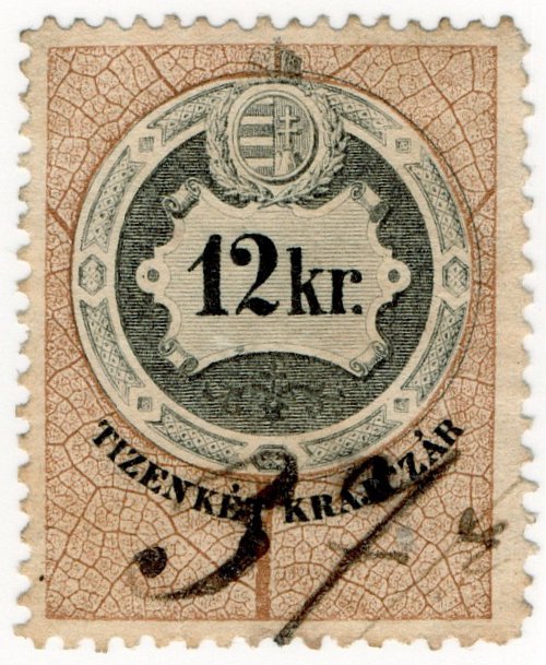 (I.B) Austria/Hungary Revenue : Stempelmarke 12 Kr