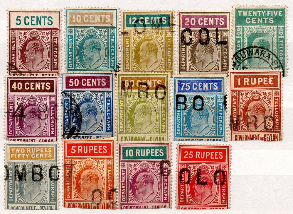 (I.B) Ceylon Telegraphs : Edward VII Collection