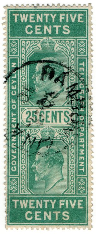 (I.B) Ceylon Telegraphs : 25c (not Colombo)