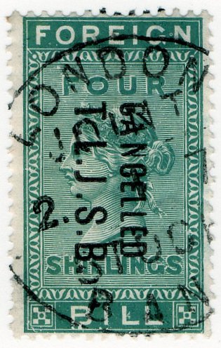 (I.B) QV Revenue : Foreign Bill 4/- (London Joint Stock Bank)
