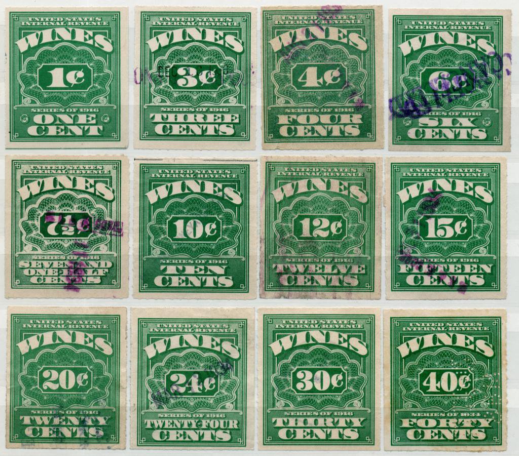 (I.B) US Revenue : Wines Collection (1913 issue)