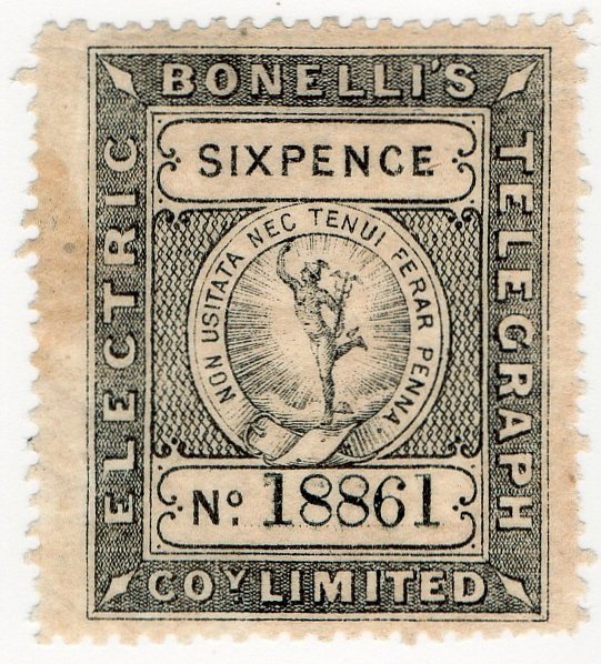 (I.B) Bonelli's Electric Telegraph Company 6d