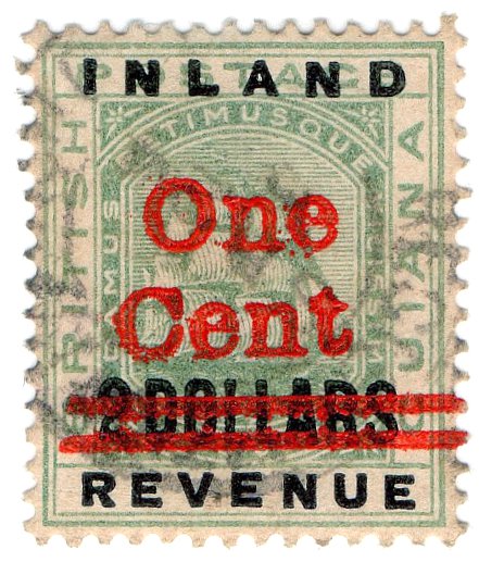 (I.B) British Guiana Revenue : Inland Revenue 1c on $2