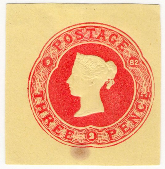 (I.B) QV Postal : Embossed Die 3d (1882)