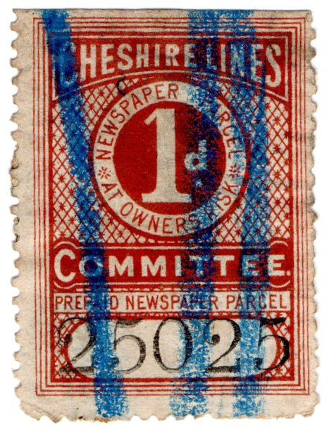 (I.B) Cheshire Lines Committee Railway : Newspaper Stamp 1d