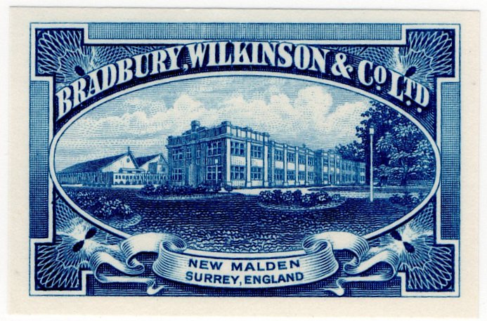 (I.B) Cinderella : Bradbury, Wilkinson & Co - Publicity Stamp