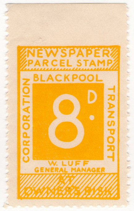 (I.B) Blackpool Corporation Railway : Newspaper Parcel 8d