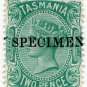 (I.B) Australia Postal : Tasmania 2d Blue-Green (specimen)