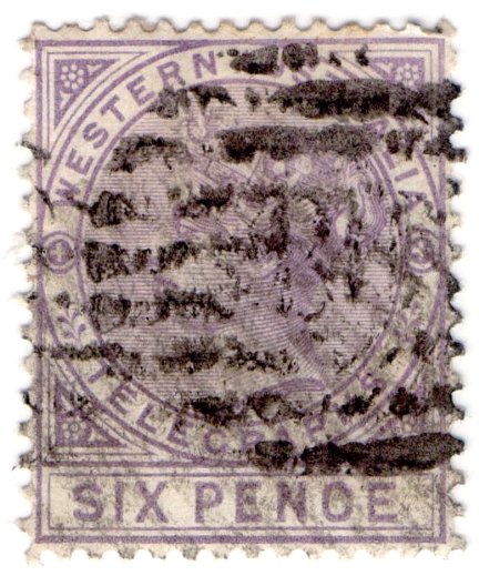 (I.B) Australia Telegraphs : Western Australia 6d