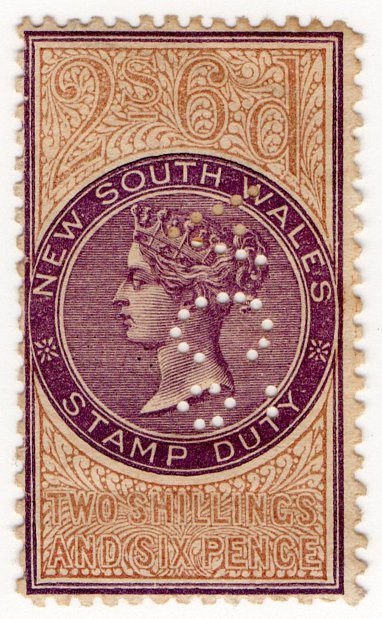 (I.B) Australia - NSW Revenue : Stamp Duty 2/6d (V Co perfin)