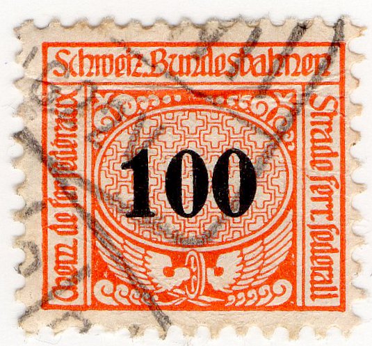 (I.B) Switzerland Railways : State Railways 100f