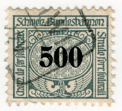 (I.B) Switzerland Railways : State Railways 500f