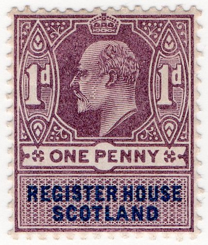 (I.B) Edward VII Revenue : Register House Scotland 1d