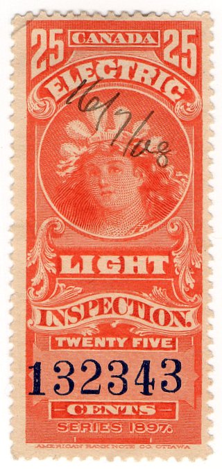 (I.B) Canada Revenue : Electric Light Inspection 25c
