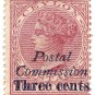 (I.B) Ceylon Revenue : Postal Commission 3c on 4c Purple (italic overprint)