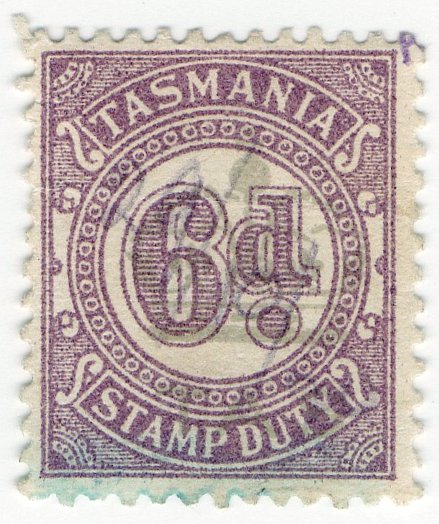 (I.B) Australia - Tasmania Revenue : Stamp Duty 6d (underprint)
