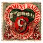 (I.B) Australia - NSW Railways Parcel 9d (sideways NSW over R watermark)