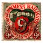 (I.B) Australia - NSW Railways Parcel 9d (sideways NSW over R watermark)